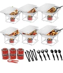 Alpha Living 6 Pack - Disposable Chafing Dish Buffet Set, Half Size Pans, Welded. Fixed Price $45.19.