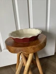 Emile Henry France 31-71 Williams Sonoma Ruffled Pie Plate #301 Burgundy 10. Fixed Price $29.00.