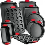 Nutrichef Kitchen Oven Baking Pans Nonstick Gray Coating Carbon Steel Bakeware. Fixed Price $66.99.