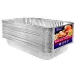 Aluminum Deep Foil Pans Full Size, Large Disposable Roasting & Baking Pan, 21.... Fixed Price $77.68.