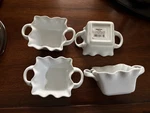 Wegmans White Wavy Square Porcelain Ramekins With Handles - Set Of 4 Nwt. Fixed Price $40.00.