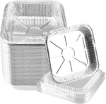 40 Pack 7.8" X Square Aluminum Foil Pans With Clear Lids, Disposable. Fixed Price $29.05.