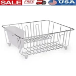New Small Wire Dish Rack Stainless Steel Countertop Drainer Organizer Fast Ship. Fixed Price $23.95.