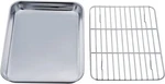 Teamfar Toaster Oven Tray And Rack Set, 9.3 X 7 1INCH, Silver. Fixed Price $24.85.