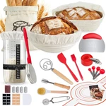 Starter Kit 32 Oz Glass Jar Banneton Baskets Bread Baking Knedwrmy Sourdough. Fixed Price $59.99.