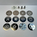 Salton Electric Cookie Press CKM25 Replacement Design Discs & Icing Nozzles. Fixed Price $17.99.