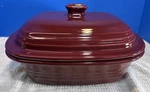 Pampered Chef Cranberry Deep Covered Baker 3.1 Qt Stoneware Casserole. Fixed Price $44.00.