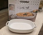 Dolly Parton Collection Stoneware Baker Pan 2.4 Qt With Speckled Finish. Fixed Price $16.00.