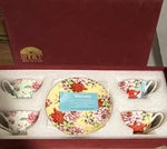 Brew To Tea Floral Porcelain Cup & Saucer Set, 8-PIECE For 4. Fixed Price $39.00.