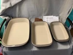 Pampered Chef Stone 1421 1422 1423 Gray Small Medium Large Rectangular Baker Set. Fixed Price $149.99.