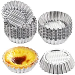 Dicunoy 30 Pcs Egg Tart Mold For Baking, 3.8 Inches, Silver. Fixed Price $21.46.