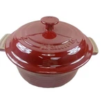 Creuset Heritage Stoneware Round Casserole Dish With Lid, Cerise/red 1.9L. Fixed Price $96.00.