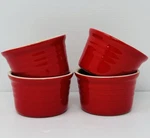 Creuset Red Ridged Individual Souffle Dishes Ramekins Bowls 11-34. Fixed Price $28.19.