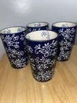 Set Of 4 16 Oz Temptations Drinking Glasses Called Floral Lace. Fixed Price $48.00.