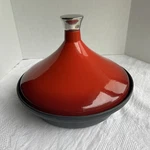 Bruntmor Cast Iron 12" Tagine Pot Red Enameled Cone Lid Moroccan Cookware. Fixed Price $44.95.
