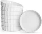 Foraineam Set Of 8 Pieces Porcelain Shallow Ramekins, 5 Ounce Creme Brulee. Fixed Price $33.99.