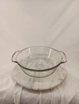 Vintage Anchor Ovenware 9" Diameter 2 Quart Glass Casserole Dish No Lid. Fixed Price $14.00.
