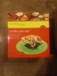 Kitchen Living Tortilla 4 Pan Set Non-stick Taco Shell Holder. Fixed Price $17.45.