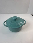 Fiesta Enameled Cast Iron Mini Dutch Oven Casserole Turquoise 0.35QT Retired. Fixed Price $23.74.