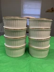 Set Of 8 Andrea By Sadek 4 White Gold Ramekins #7371. Fixed Price $32.00.