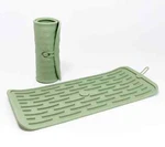New Henning Lee Set Of 2 Roll-up Silicone Drying Mats Moss Green K89485. Fixed Price $19.95.