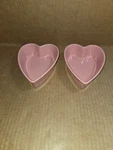 Baking Dish Chantal 93-HL11 6.5 Pink Heart Shaped Stoneware 1/4 Cup X2. Fixed Price $15.00.