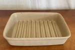 The Pampered Chef Stoneware Pan #5112 Roasting Bacon 9" X 6.75" 1.75". Fixed Price $25.00.
