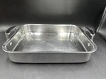 Vollrath Small Bake Roast Pan W/ Handles Commercial Stainless 10.75X8.5X2. Fixed Price $22.49.