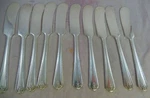 Antique 10 Butter Spreaders Knives 1938 Jean Marie / Spartan Silver Old Company. Fixed Price $49.99.