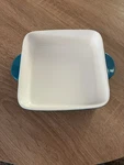 Sweese Small Square Ceramic Baking Dish Teal Blue With Handles. Fixed Price $8.00.
