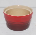 Creuset Stoneware Stackable Ramekin Red Ombr Cerise 7 Oz. Fixed Price $9.99.