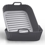 Pintaur 9-INCH Silicone Liners For Large Air Fryer Square, Gray. Fixed Price $23.38.