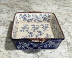 Temptations By Tara Blue Floral Lace 1.5 Qt Square Baker Dish 8" X 2.5". Fixed Price $24.99.