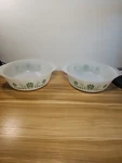 Vintage Glasbake Green Daisy Flowers Quart Casserole Dish Milk Glass J2600. Fixed Price $9.99.