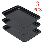 3-PIECE Non-stick Cookie Sheet Pan Set Baking Trays For Toaster Oven Kitchen. Fixed Price $23.99.