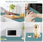 47.3X23.6 Inch Teal Silicone Mat For Kitchen Counter Heat Resistant 2MM Pot. Fixed Price $30.00.