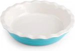 Durable Stoneware Ceramic Pie Dish 10 Inch Teal Heat Resistant Scalloped Edge. Fixed Price $35.79.