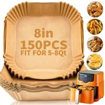 Reluien 150PCS Air Fryer Liners, 8.7" Square Parchment Disposable Paper Liner.... Fixed Price $15.24.