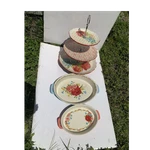 Pioneer Woman Floral Ceramic Decorative Casserole Dishes & Tiered Tray Set. Fixed Price $65.00.