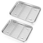 10.4 + 9 Inch Toaster Oven Pans With Racks, Pieces Stainless Steel Tra.... Fixed Price $26.85.