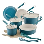 Ceramic Cookware Set 13 Piece Nonstick Pots Pans Marine Blue Rachael Ray Cucina. Fixed Price $299.99.