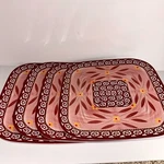 Old World Temptations Tara Melamine Plate Set Of 4 Cranberry Red Temp-tations. Fixed Price $14.95.