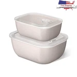 4-PIECE Stoneware Bake Store Set W/ Vented Lids Oven Safe Non-stick Durable. Fixed Price $44.93.
