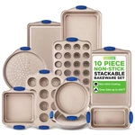 Nutrichef 10-PIECE Nonstick Bakeware Premium Carbon Set, Gold. Fixed Price $124.02.