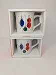 Of 2 Le Creuset Stoneware Noel Christmas Ornament Mug 14OZ In Box. Fixed Price $35.99.