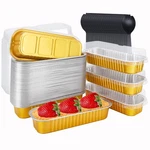 Lnyzqus Disposable Baking Tins Foil Mini Pans With Lids 50 Pack, 6.8OZ 6.5"X2.5". Fixed Price $26.99.