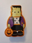 Temptations Frankenstein Ceramic Bowl Candy Dish Ramekin Lid Halloween Pumpkin. Fixed Price $12.99.