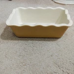 Emile Henry Loaf Pan Yellow 61.64 Ruffled Bread Baking Dish France 1002 8X4/12". Fixed Price $26.55.