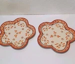 Temptations Old World 8.5" Salad Lunch Plates Orange Rounded Star Sq 939528. Fixed Price $45.99.