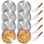 8 Pack 12 Inch Deep Dish Pizza Pan With 5PCS Peel Stainless Steel Round.. Fixed Price $27.76.